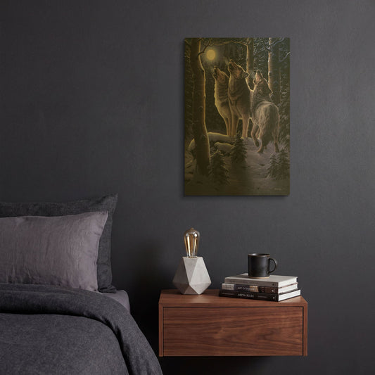 'Midnight Clear' By R. Hed Gold Metal Wall Art