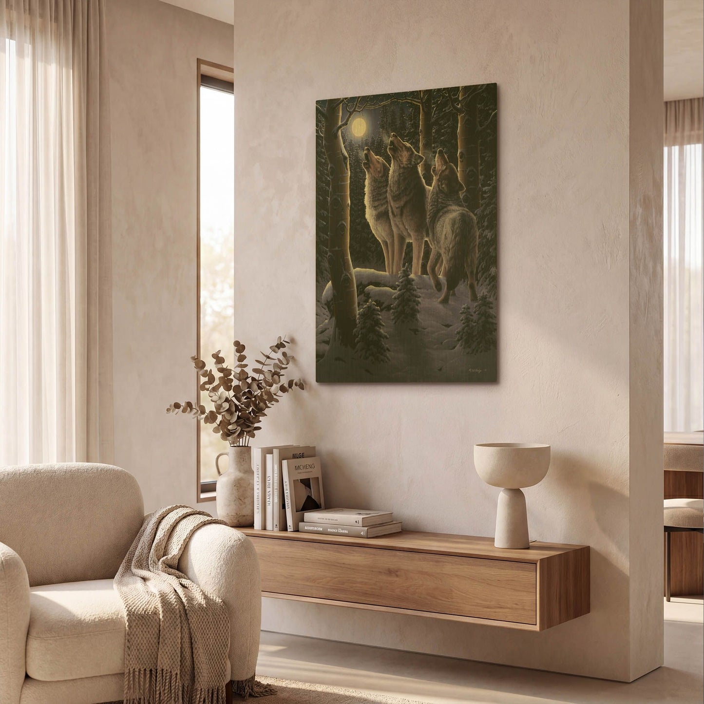 'Midnight Clear' By R. Hed Gold Metal Wall Art
