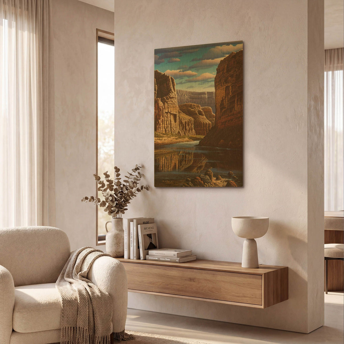 'Master Of Time' By R. Hed Gold Metal Wall Art