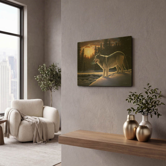 'New Trail' By R. Hed Gold Metal Wall Art