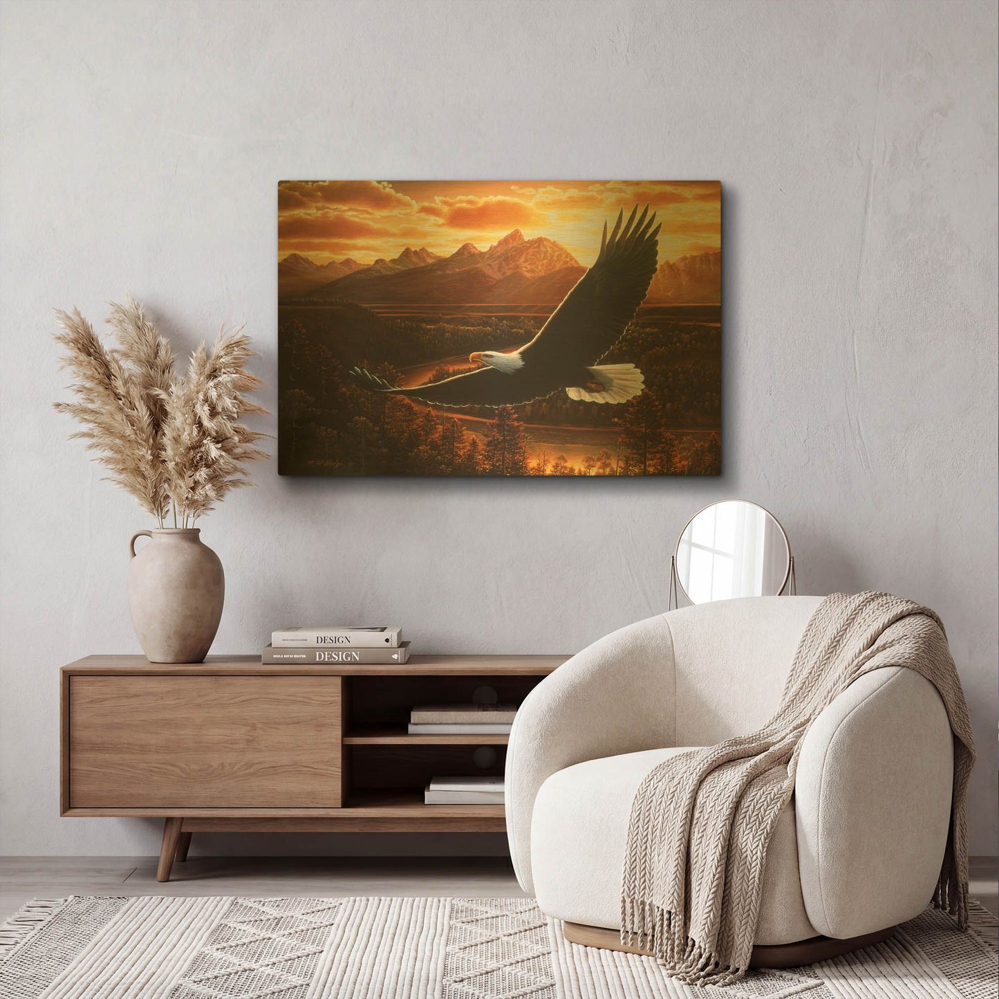 'Evening Cruise' By R. Hed Gold Metal Wall Art