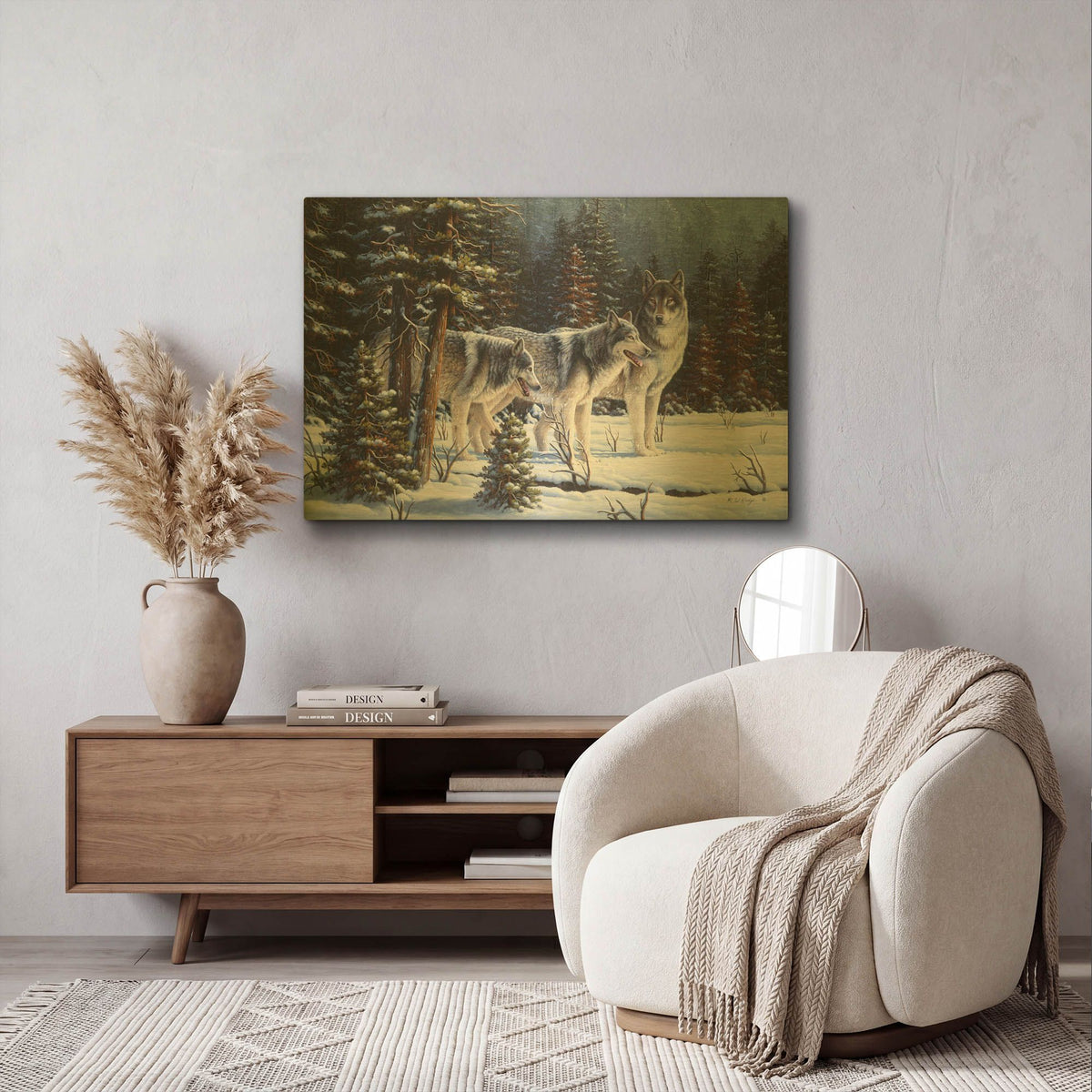 'Winter Coats' By R. Hed Gold Metal Wall Art