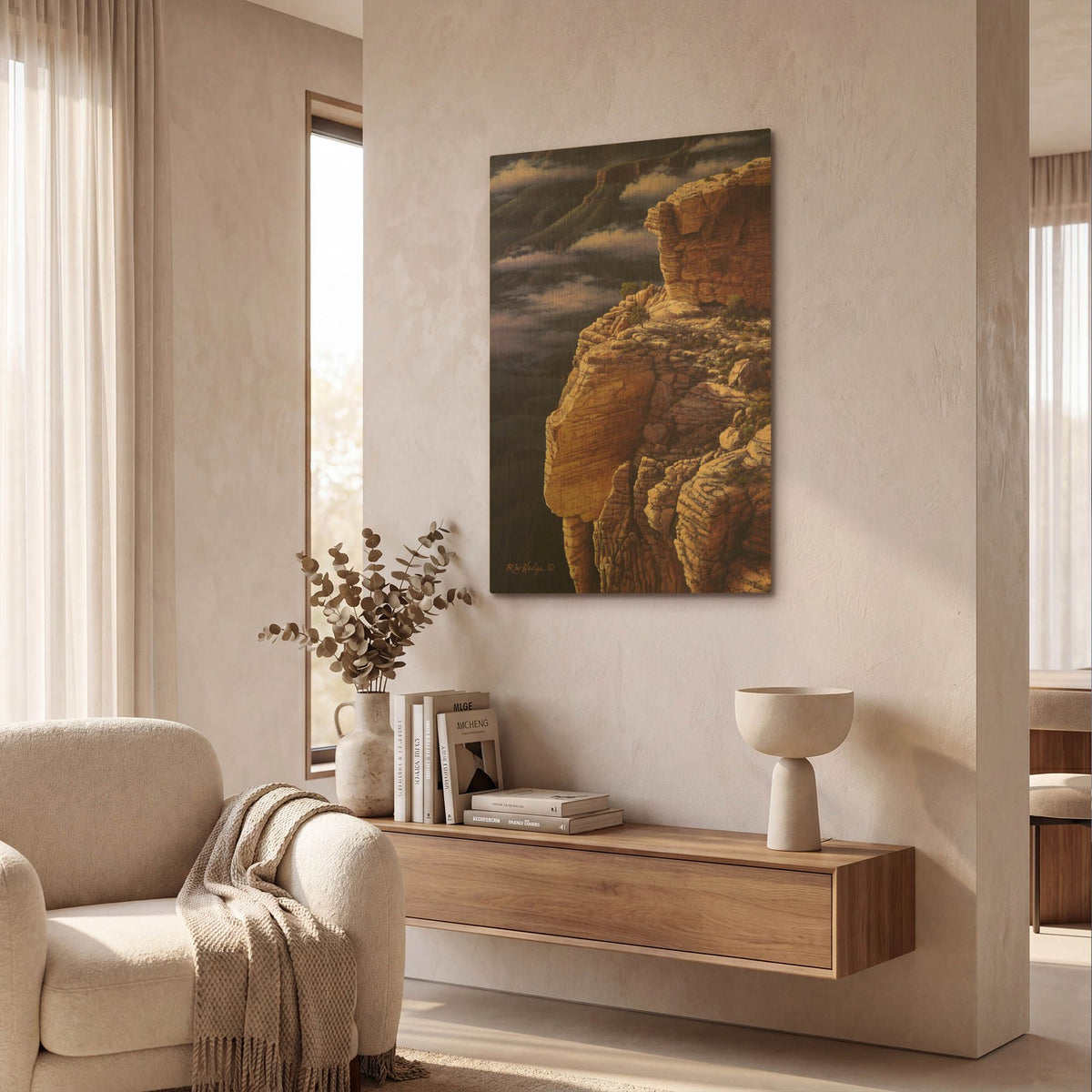 'Simple Sanctuary' By R. Hed Gold Metal Wall Art