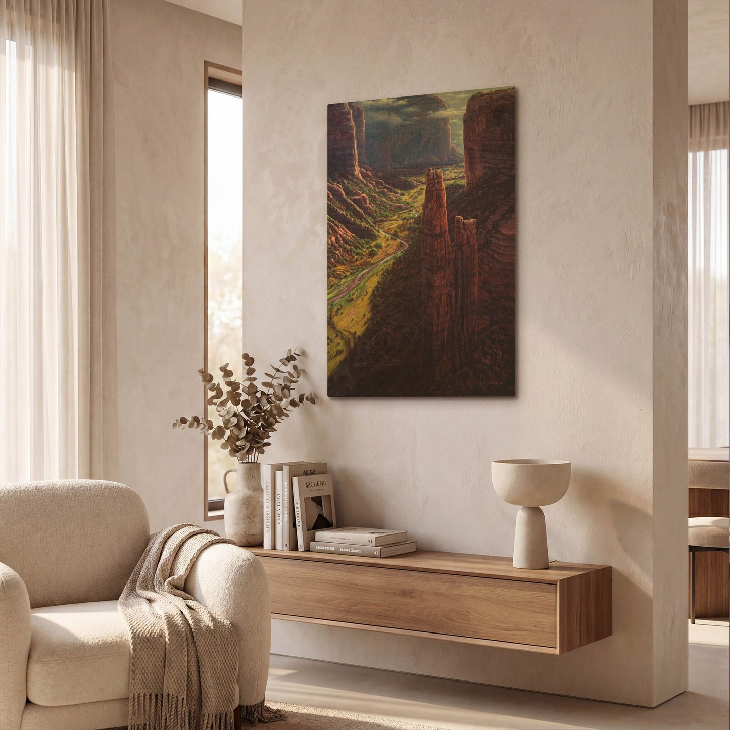 'Chasm Of Dreams' By R. Hed Gold Metal Wall Art