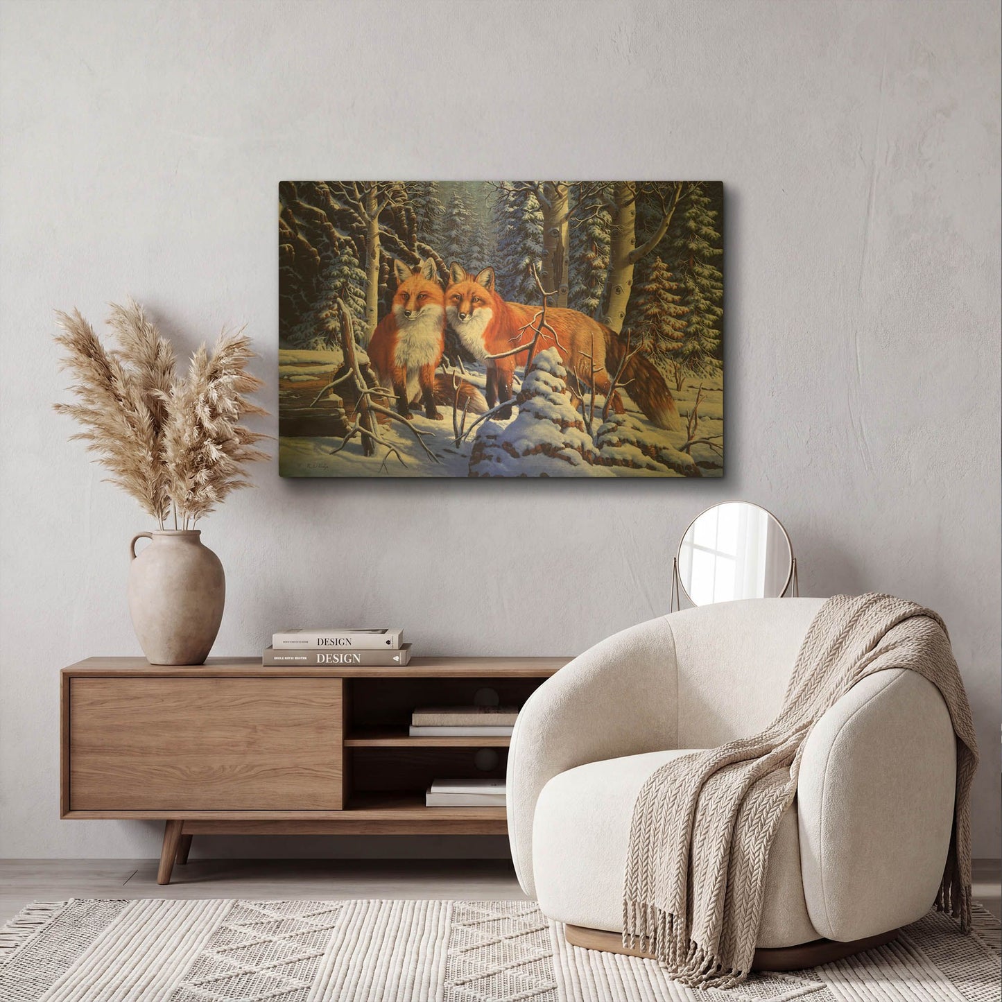 'Touch of Red' By R. Hed Gold Metal Wall Art