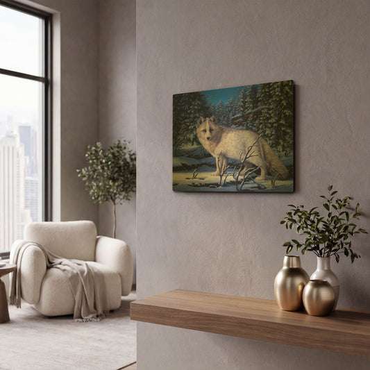 'Blue Northern' By R. Hed Gold Metal Wall Art
