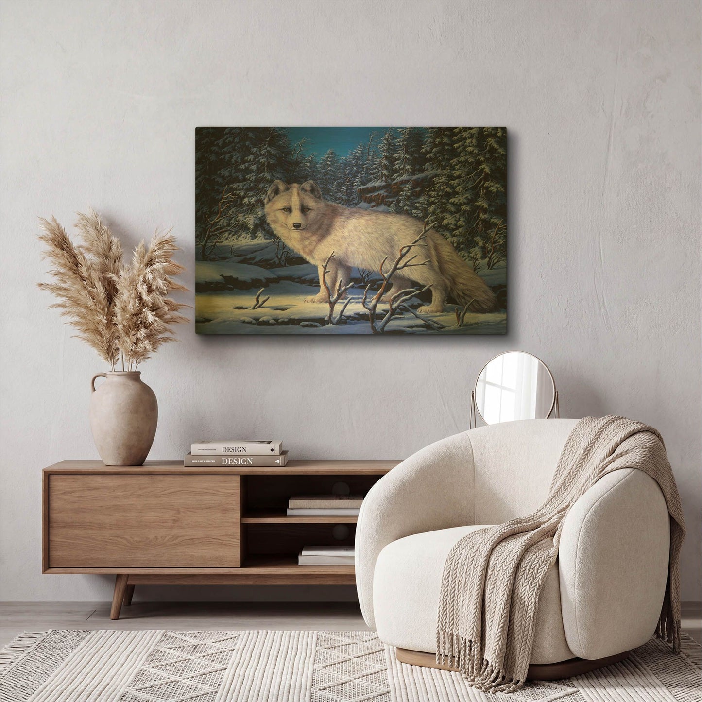 'Blue Northern' By R. Hed Gold Metal Wall Art
