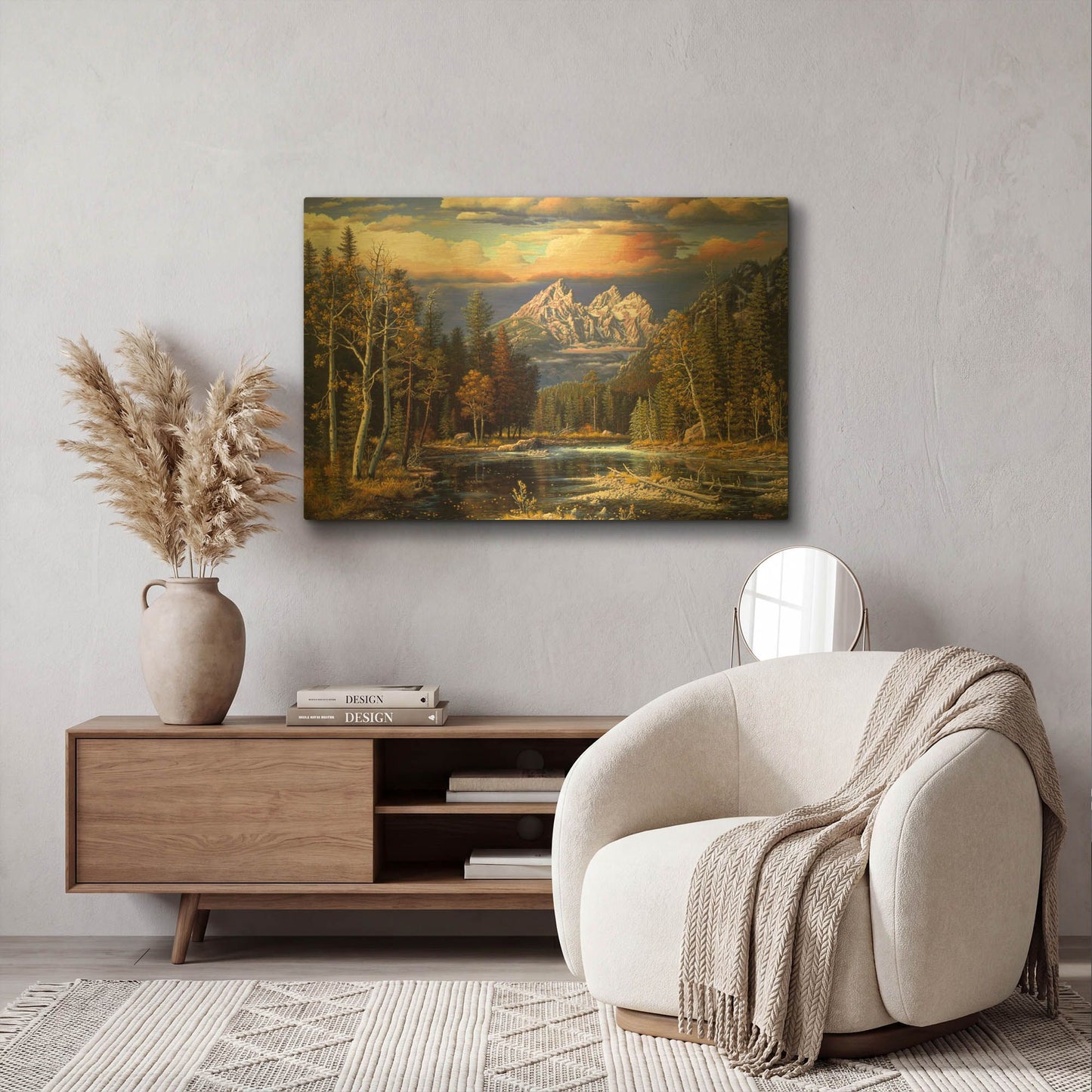 'Autumn Repose' By R. Hed Gold Metal Wall Art