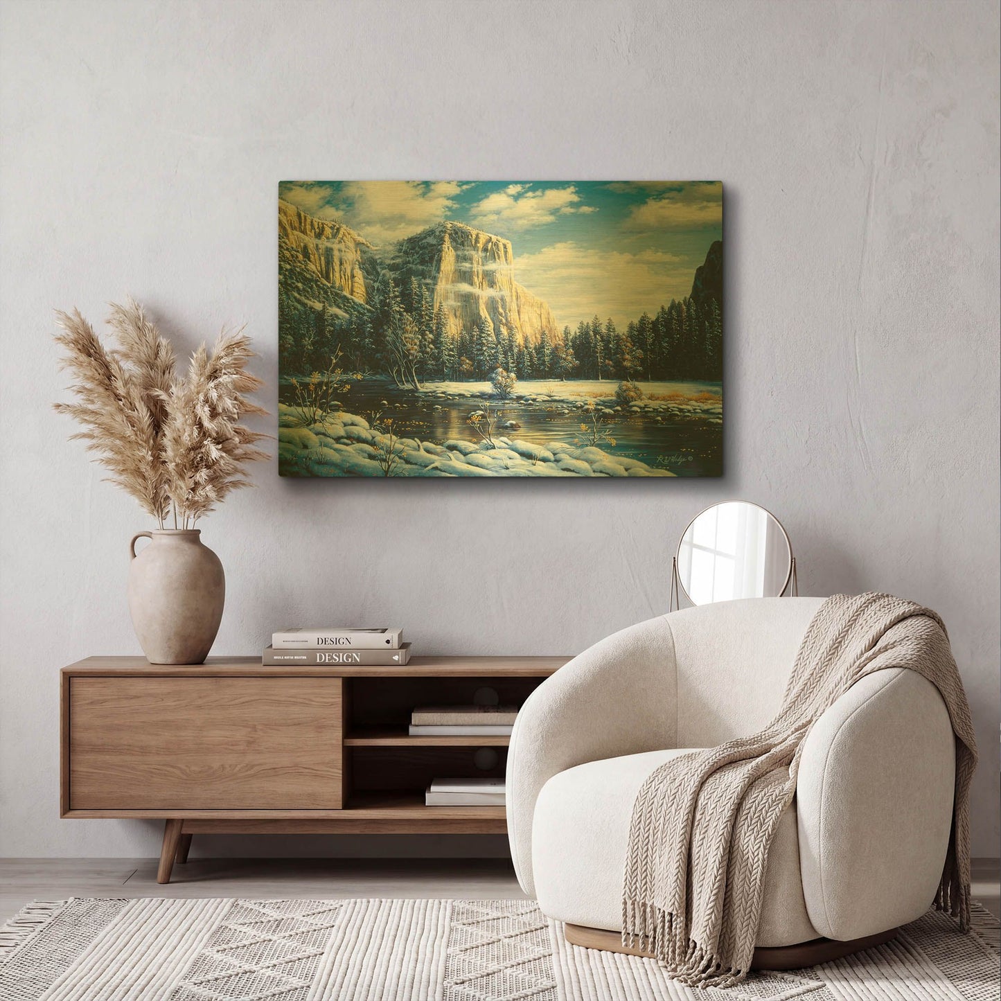 'Quiet Time' By R. Hed Gold Metal Wall Art