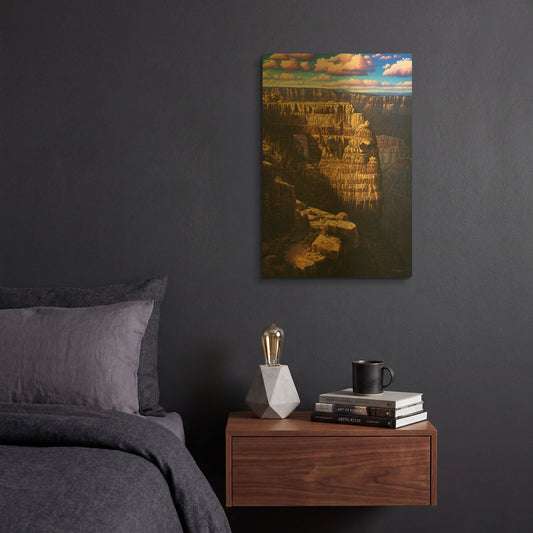 'Heaven And Earth' By R. Hed Gold Metal Wall Art