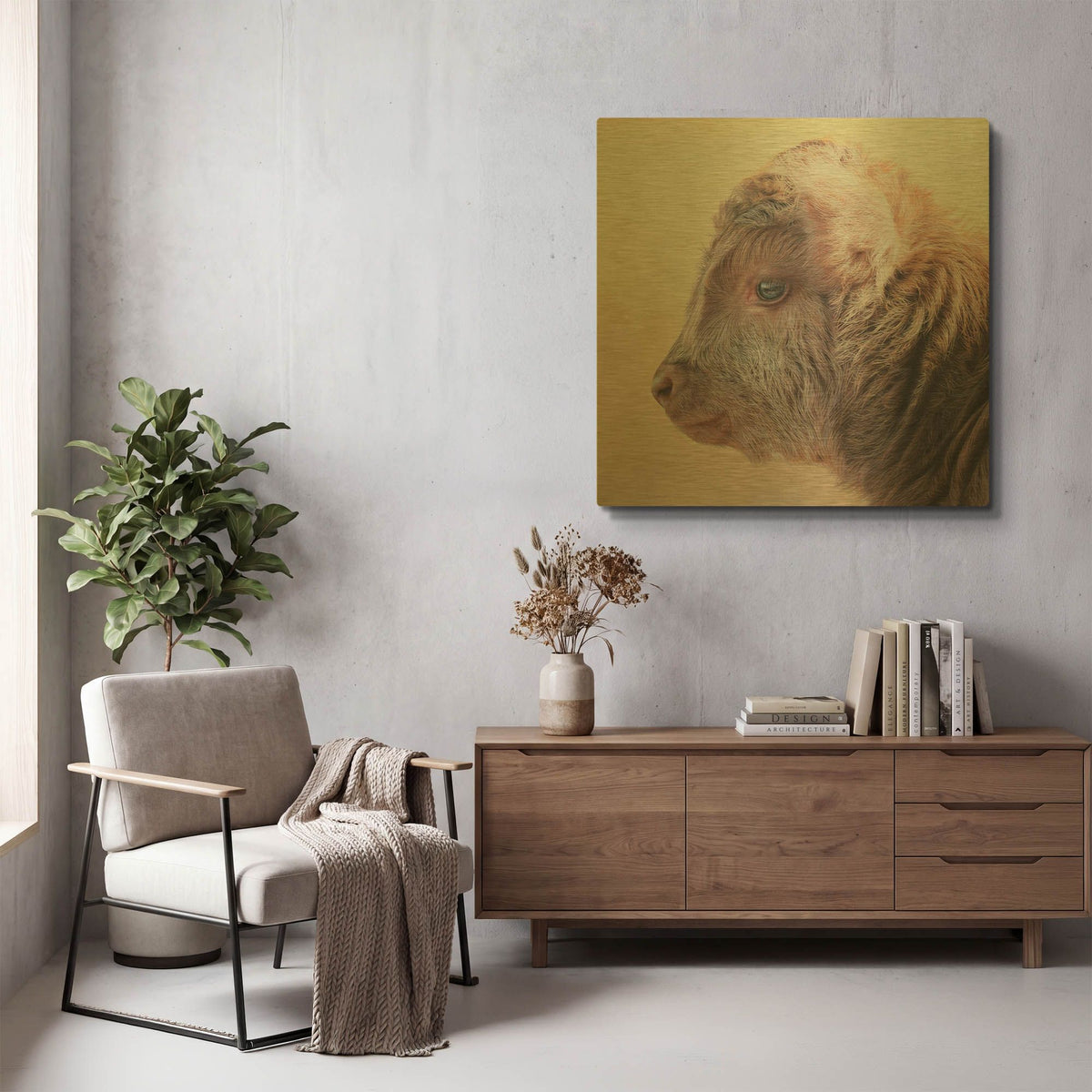 'Tilly' By Sam Dolman Gold Metal Wall Art