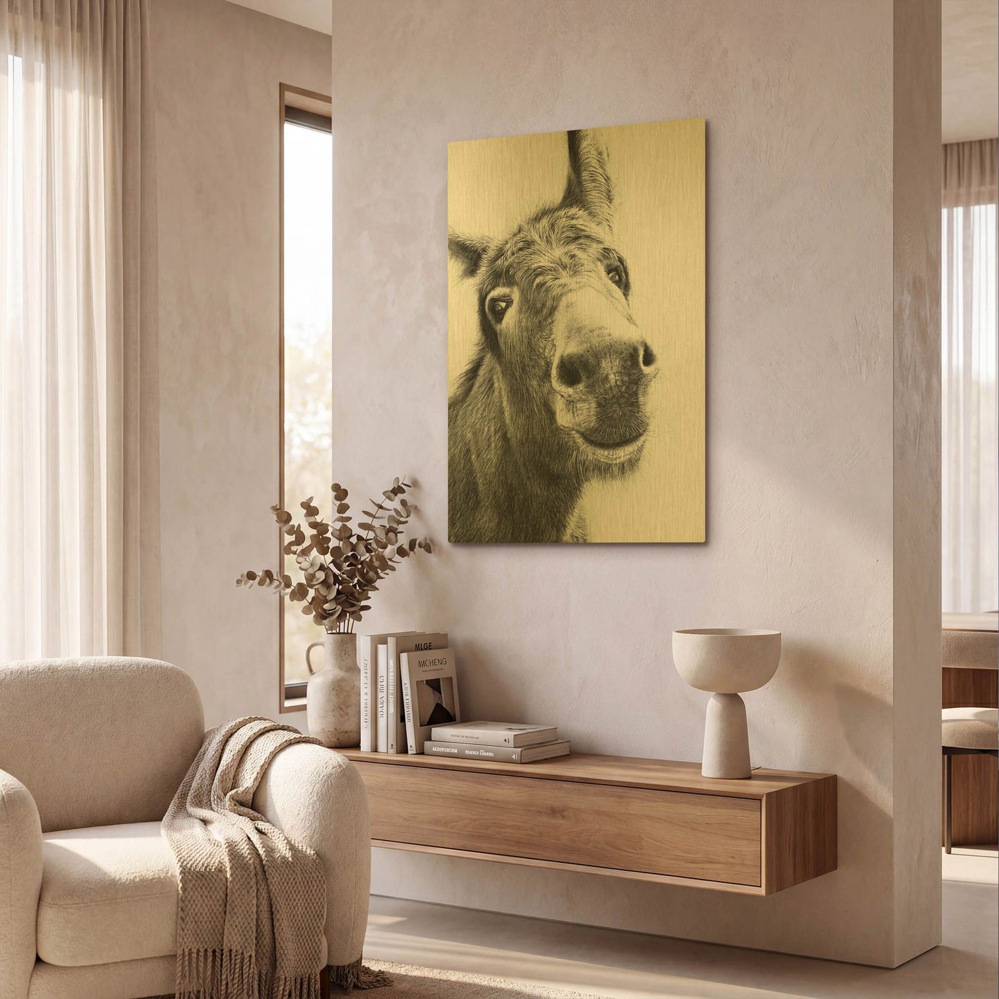 'Chesnut' By Sam Dolman Gold Metal Wall Art