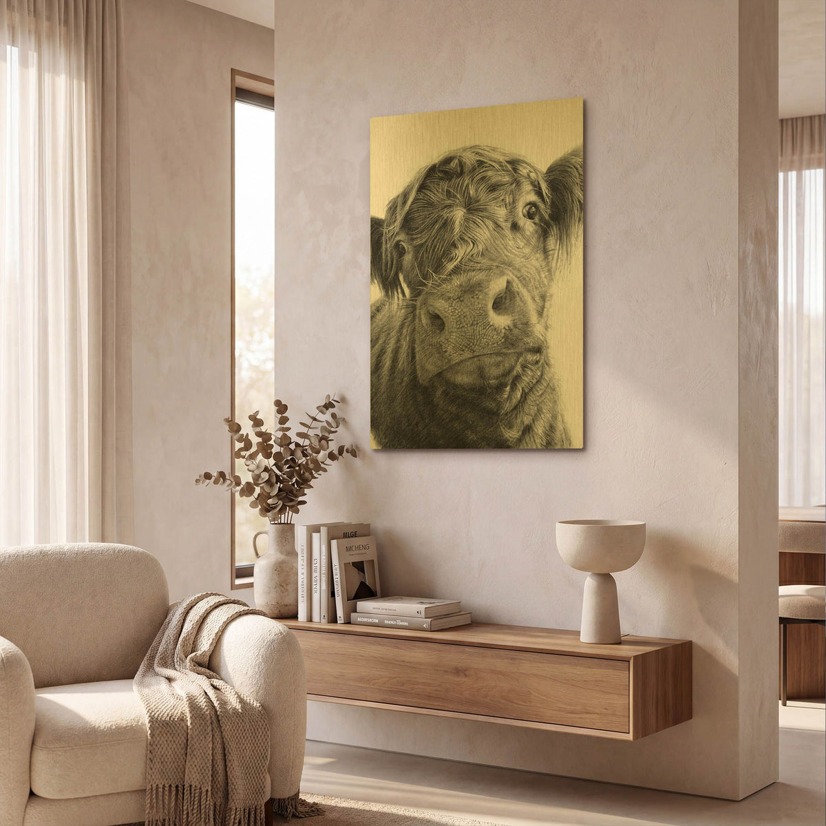 'Brenda' By Sam Dolman Gold Metal Wall Art