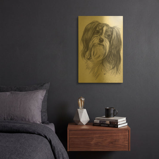 'Miki' By Barbara Keith Gold Metal Wall Art