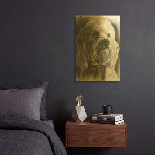 'Schnoodle' By Barbara Keith Gold Metal Wall Art
