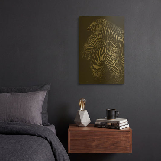 'Duel' By Barbara Keith Gold Metal Wall Art