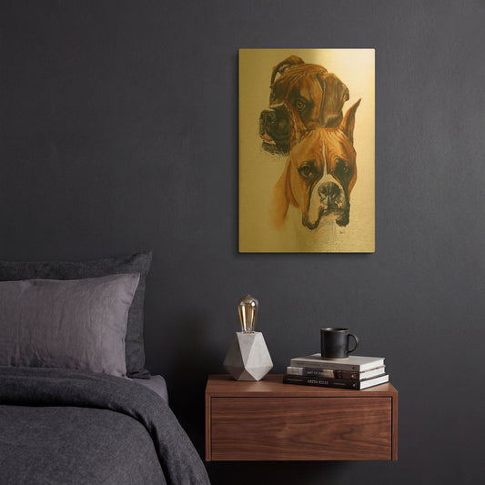 'Boxer' By Barbara Keith Gold Metal Wall Art