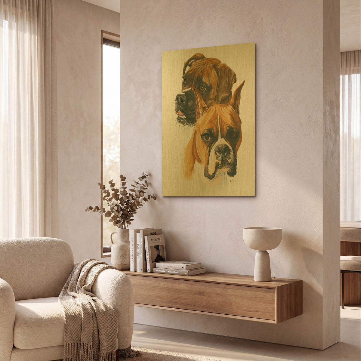 'Boxer' By Barbara Keith Gold Metal Wall Art