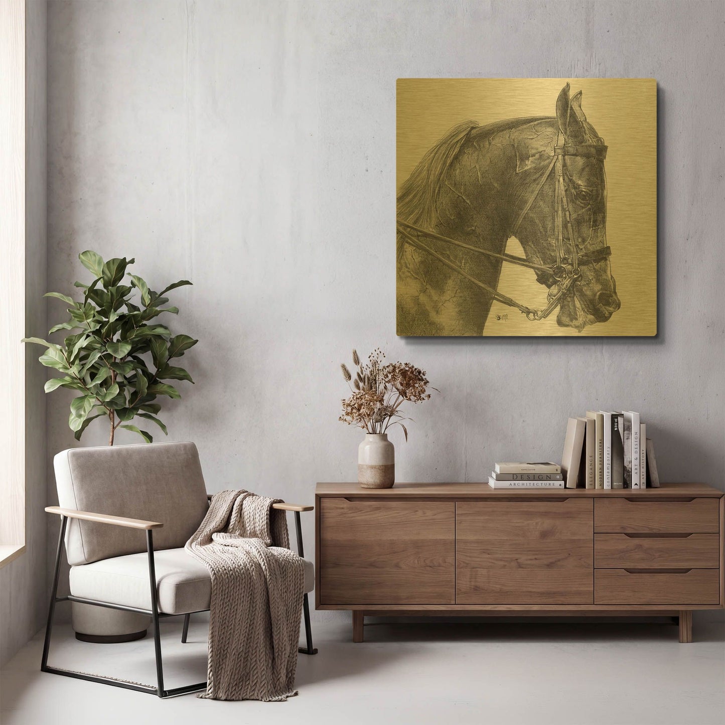 'Effort' By Barbara Keith Gold Metal Wall Art