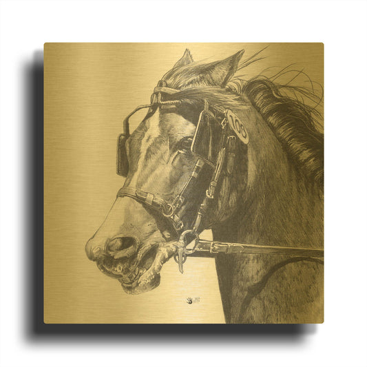 'Exhertion' By Barbara Keith Gold Metal Wall Art