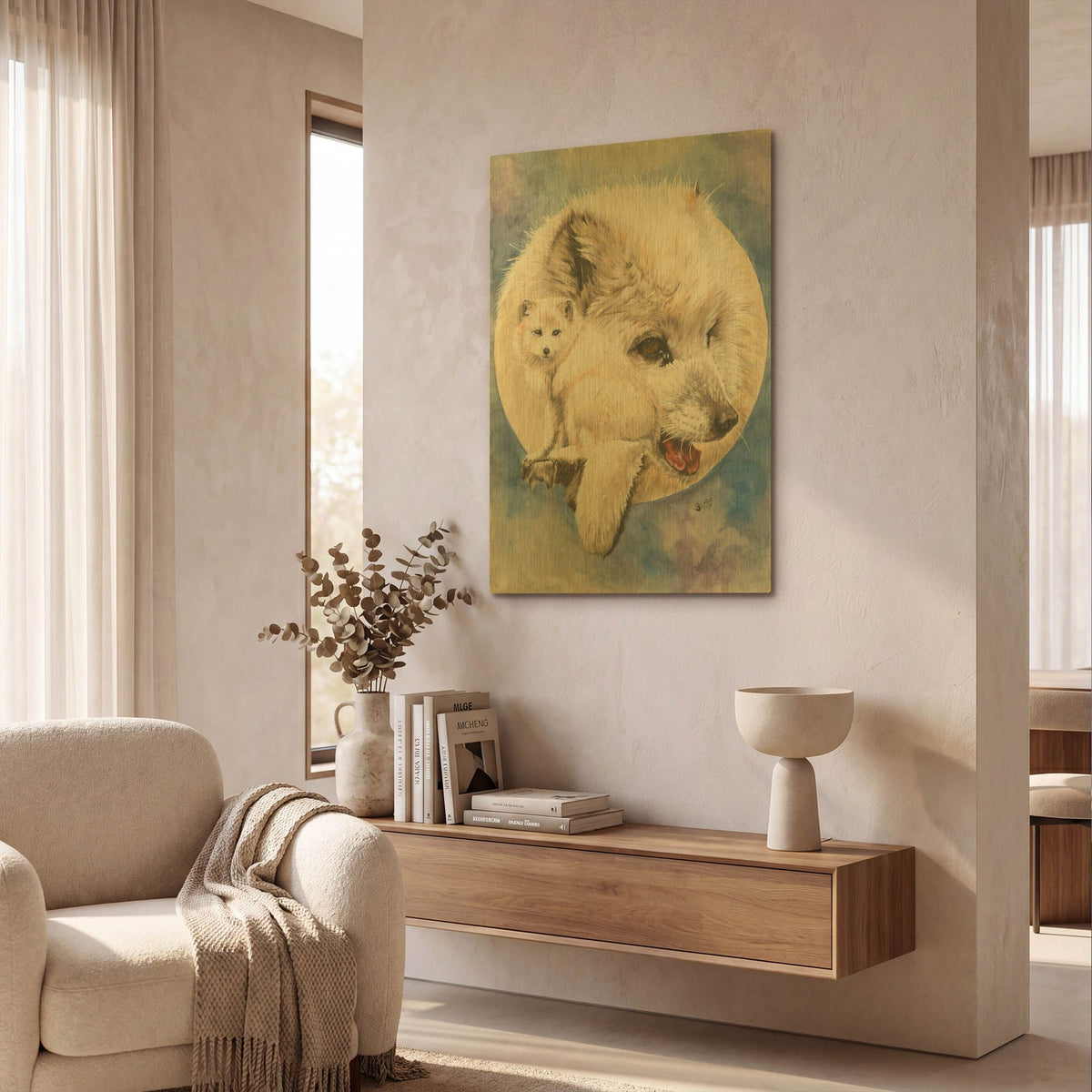 'Snowy' By Barbara Keith Gold Metal Wall Art