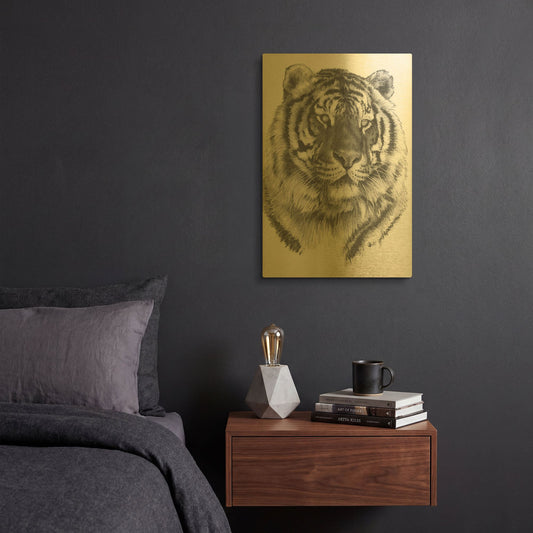 'Charming' By Barbara Keith Gold Metal Wall Art