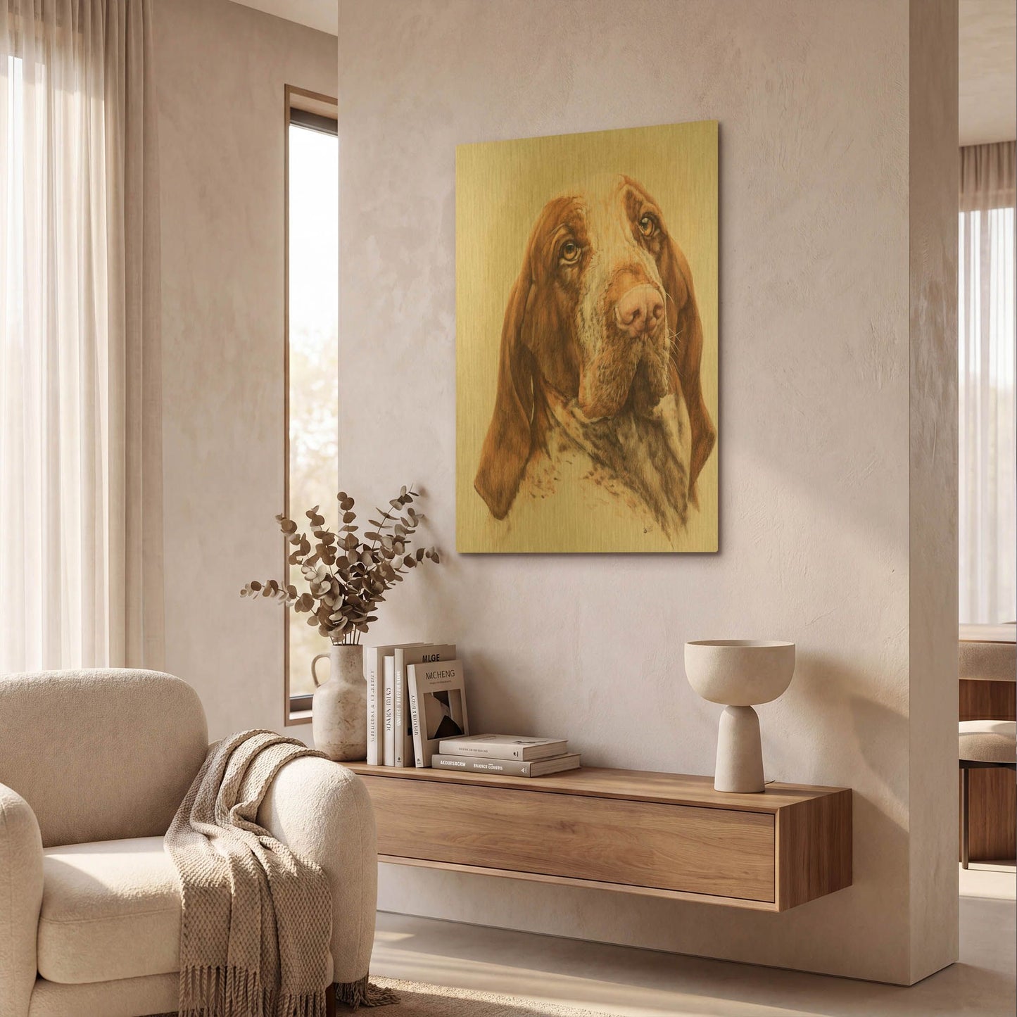 'Bracco Italiano 2' By Barbara Keith Gold Metal Wall Art