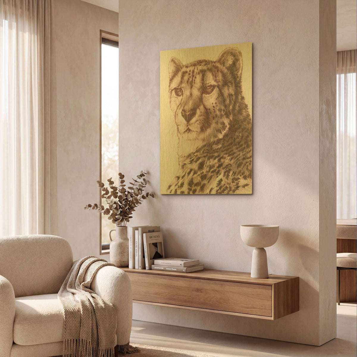 'Haste' By Barbara Keith Gold Metal Wall Art