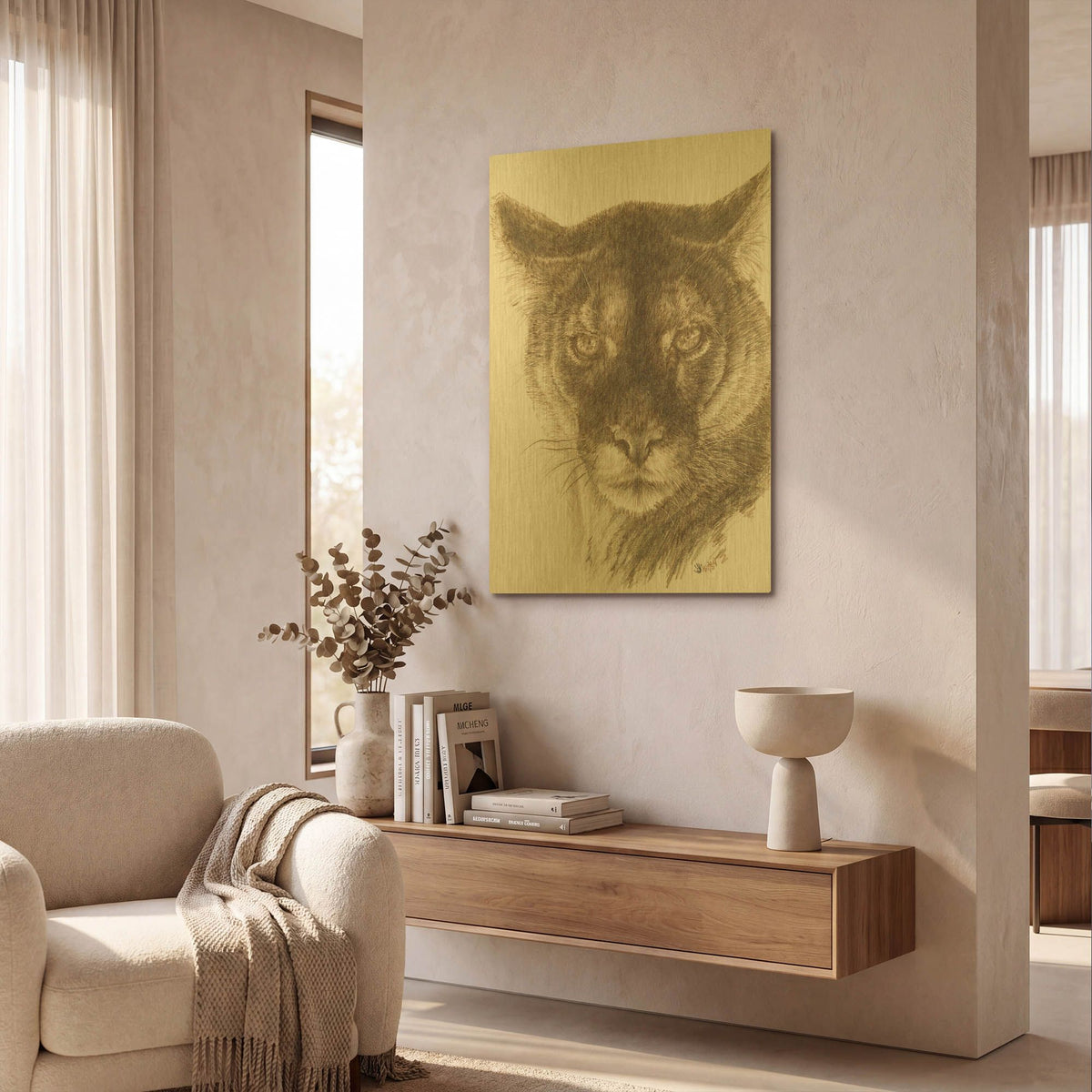 'Malcontent' By Barbara Keith Gold Metal Wall Art