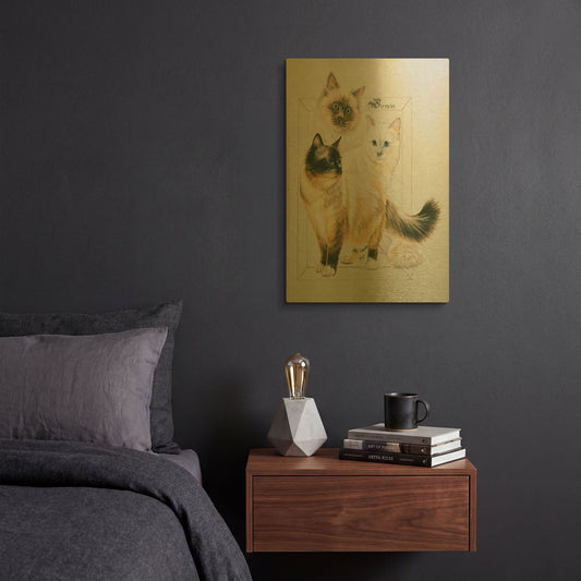 'Birman' By Barbara Keith Gold Metal Wall Art