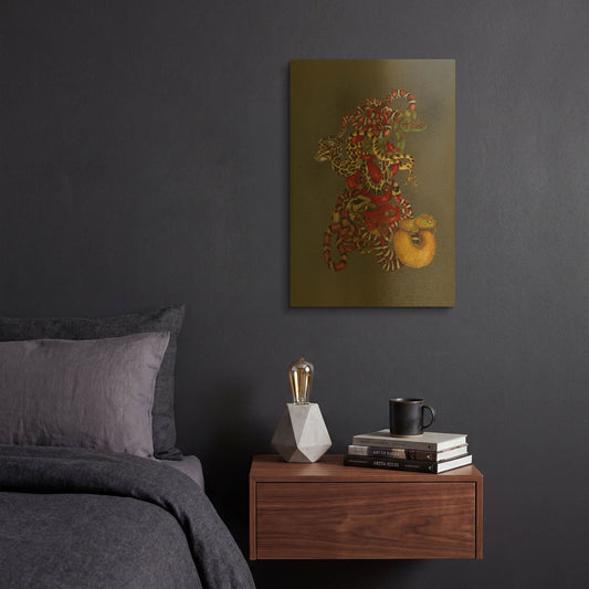 'Slither' By Barbara Keith Gold Metal Wall Art