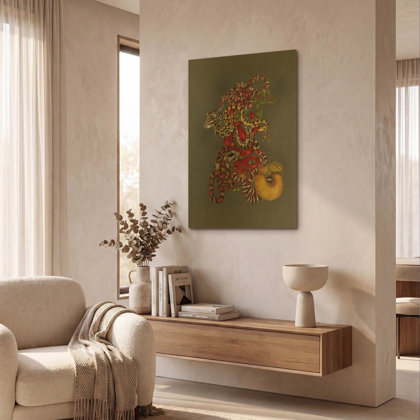 'Slither' By Barbara Keith Gold Metal Wall Art