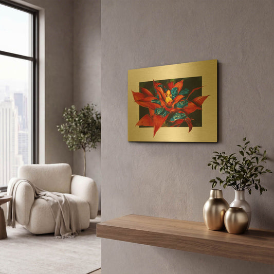 'Sevens' By Barbara Keith Gold Metal Wall Art