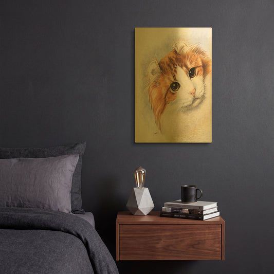 'American Curl 2' By Barbara Keith Gold Metal Wall Art