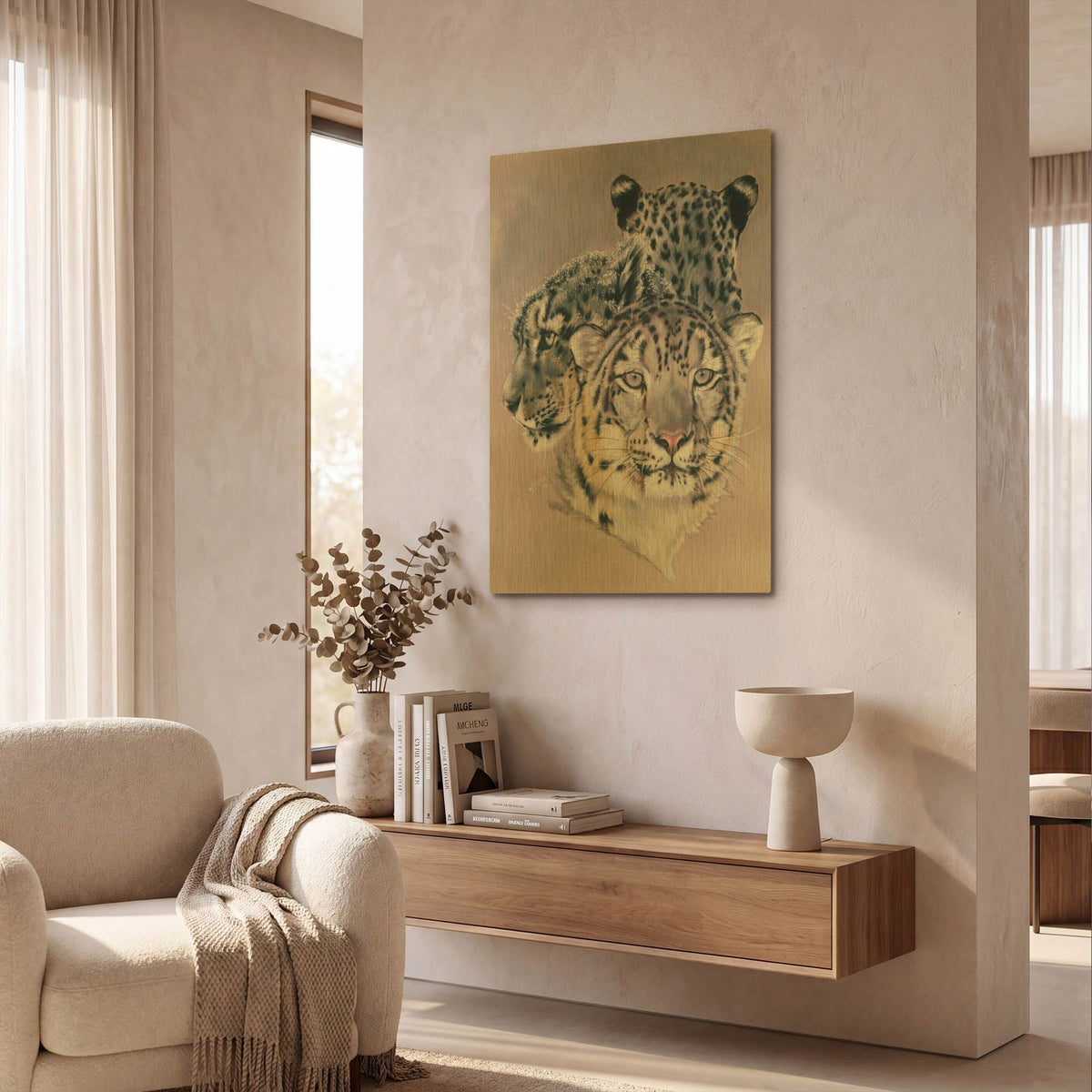 'Tapestry In Grey' By Barbara Keith Gold Metal Wall Art