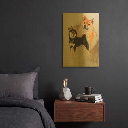 'Sheba Inu' By Barbara Keith Gold Metal Wall Art