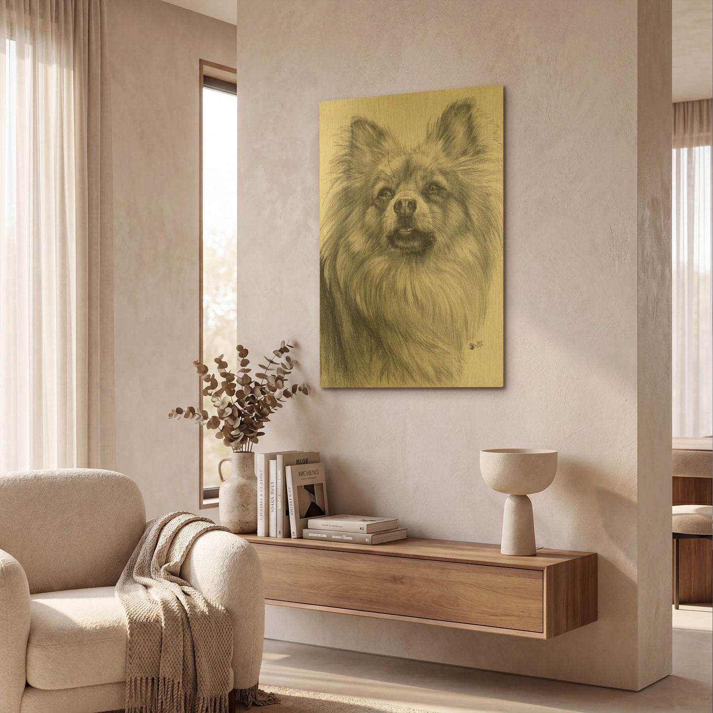 'Tickled' By Barbara Keith Gold Metal Wall Art