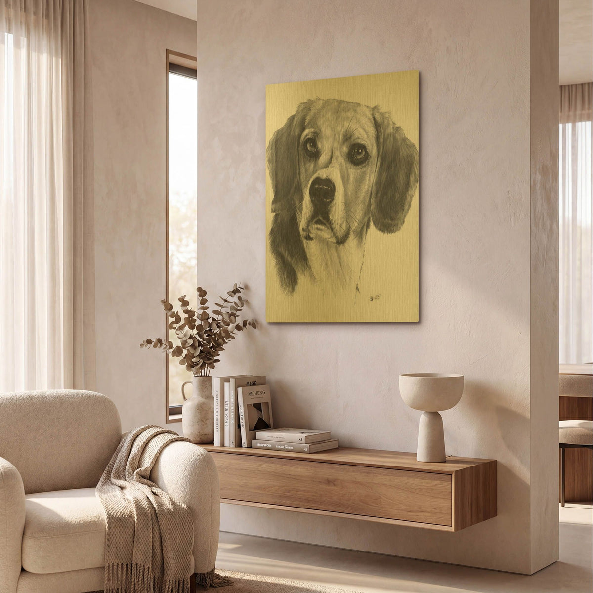 'Shadow' By Barbara Keith Gold Metal Wall Art