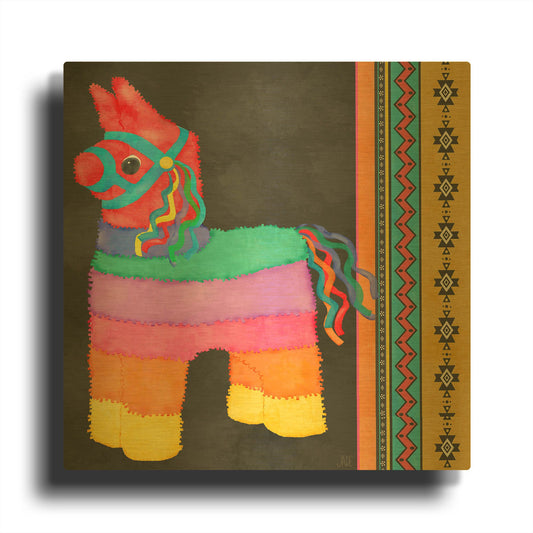 'Pinata Party I' By Jade Reynolds Gold Metal Wall Art