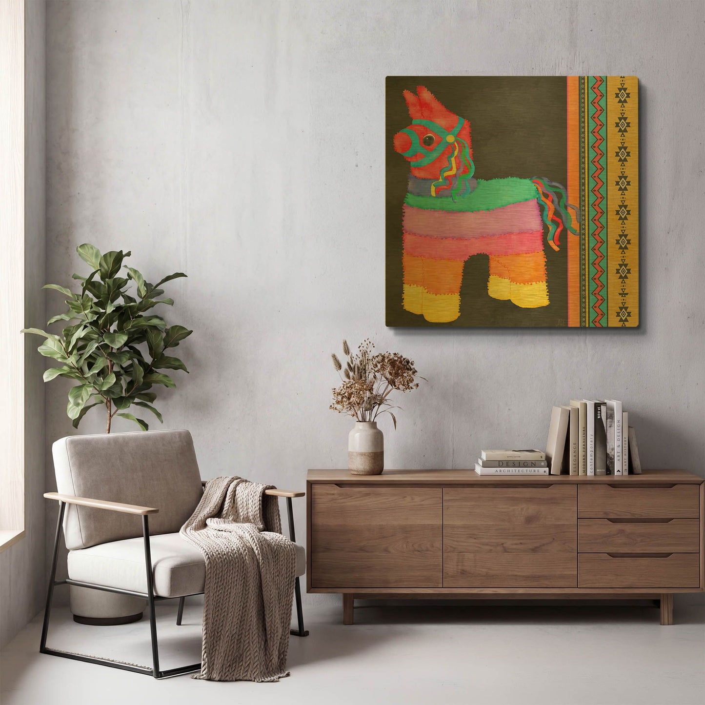 'Pinata Party I' By Jade Reynolds Gold Metal Wall Art