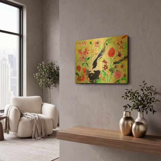 'Skunk' By Carissa Luminess Gold Metal Wall Art