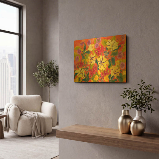 'Spring Joy' By Carissa Luminess Gold Metal Wall Art