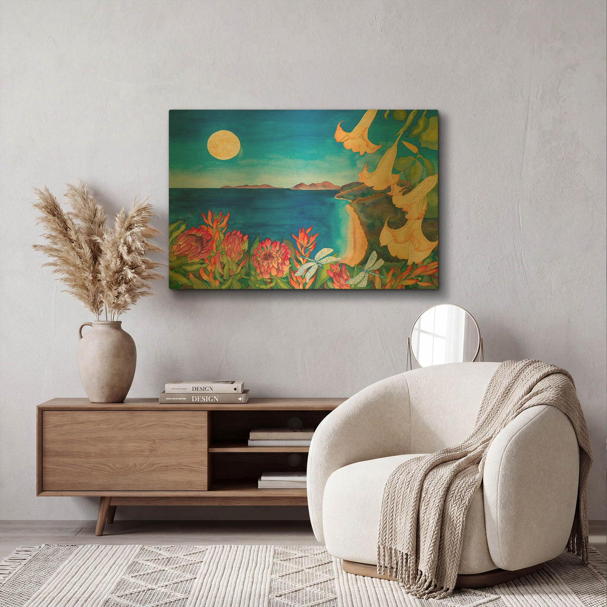 'Full Moon Transformation' By Carissa Luminess Gold Metal Wall Art