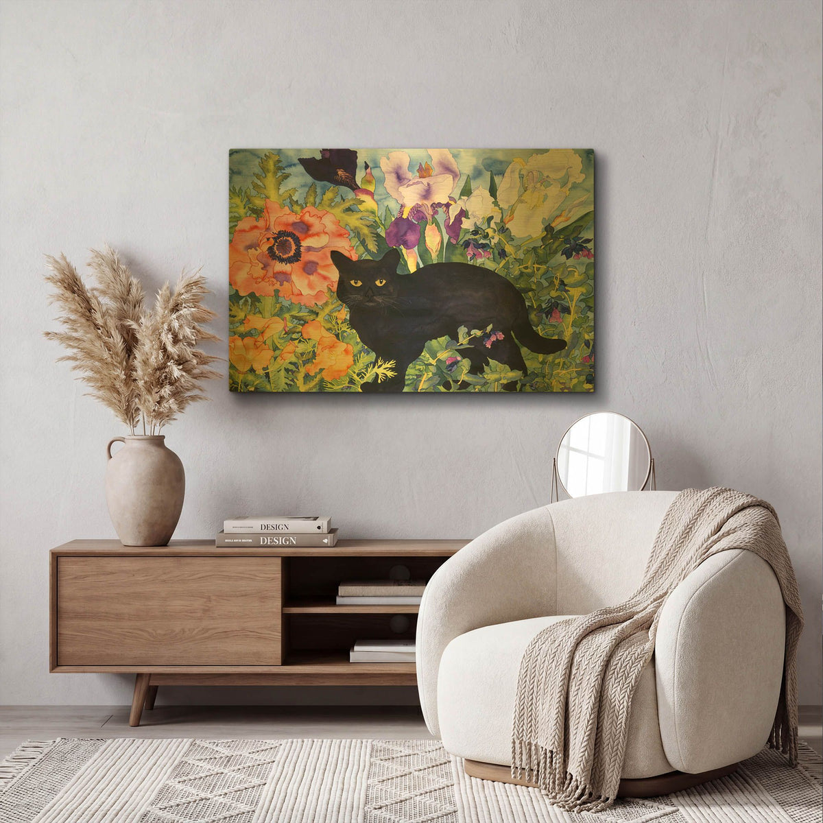 'Black Cat Magic' By Carissa Luminess Gold Metal Wall Art