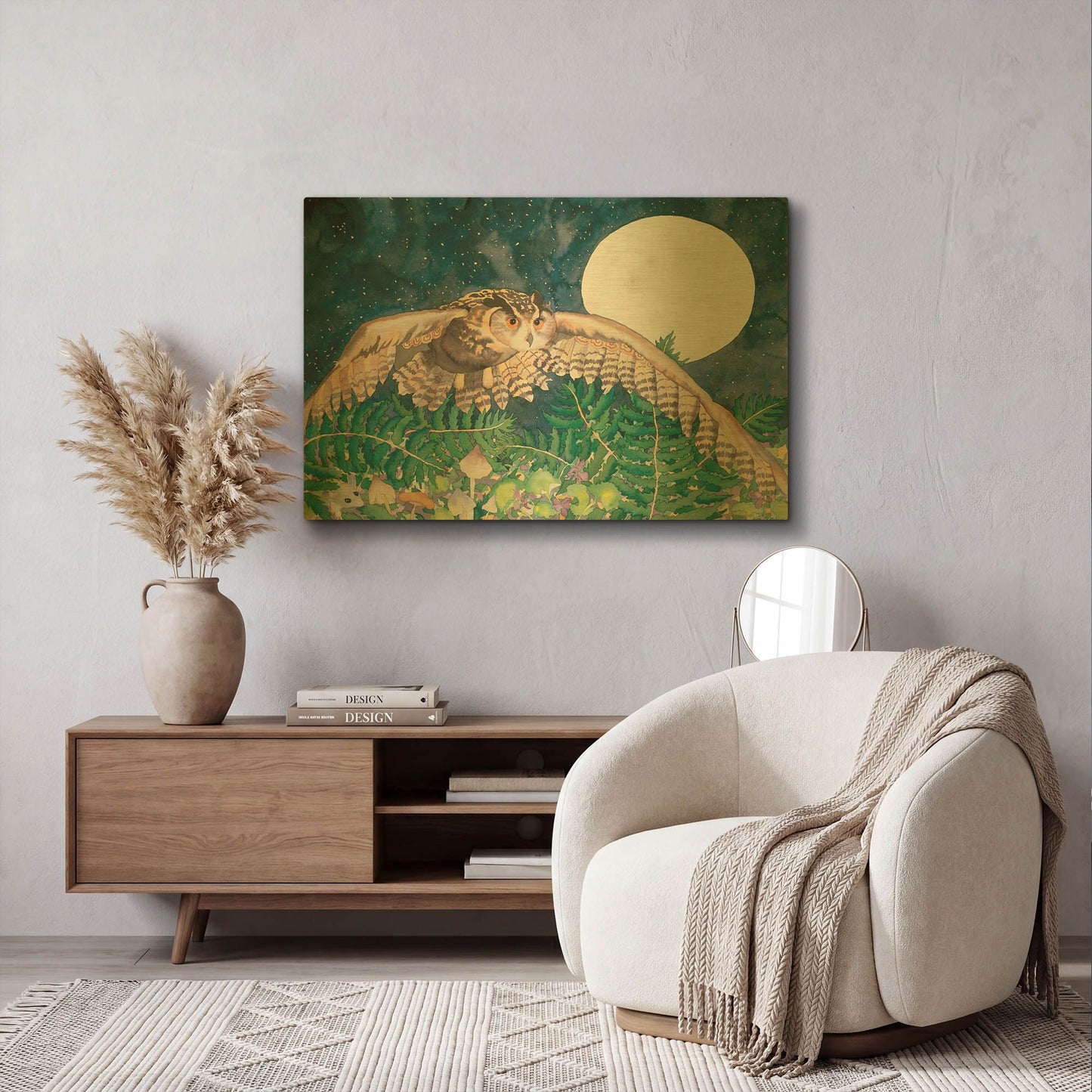 'Eagle Owl' By Carissa Luminess Gold Metal Wall Art