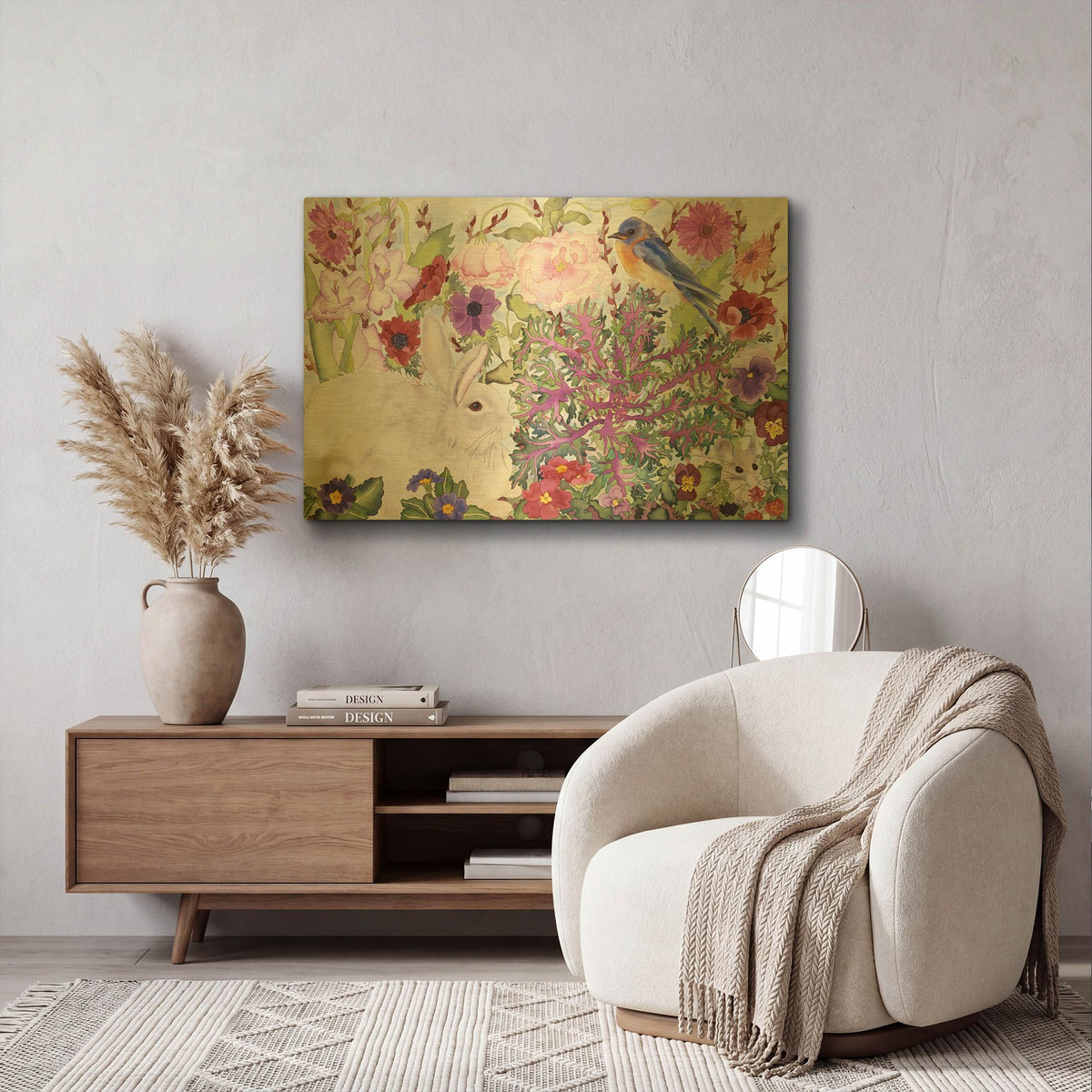 'Peaceable Garden' By Carissa Luminess Gold Metal Wall Art