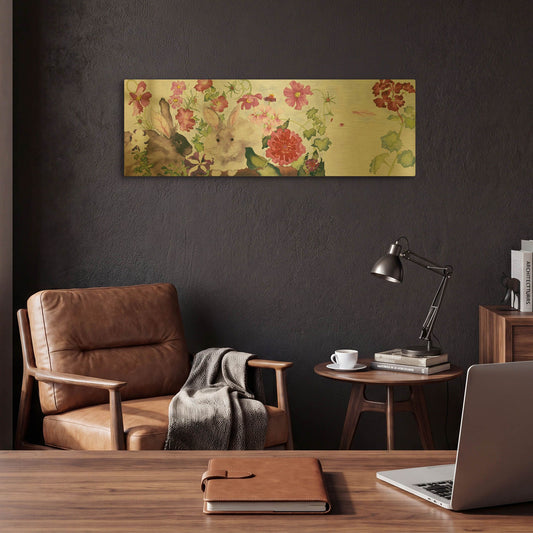 'Rabbit Family' By Carissa Luminess Gold Metal Wall Art