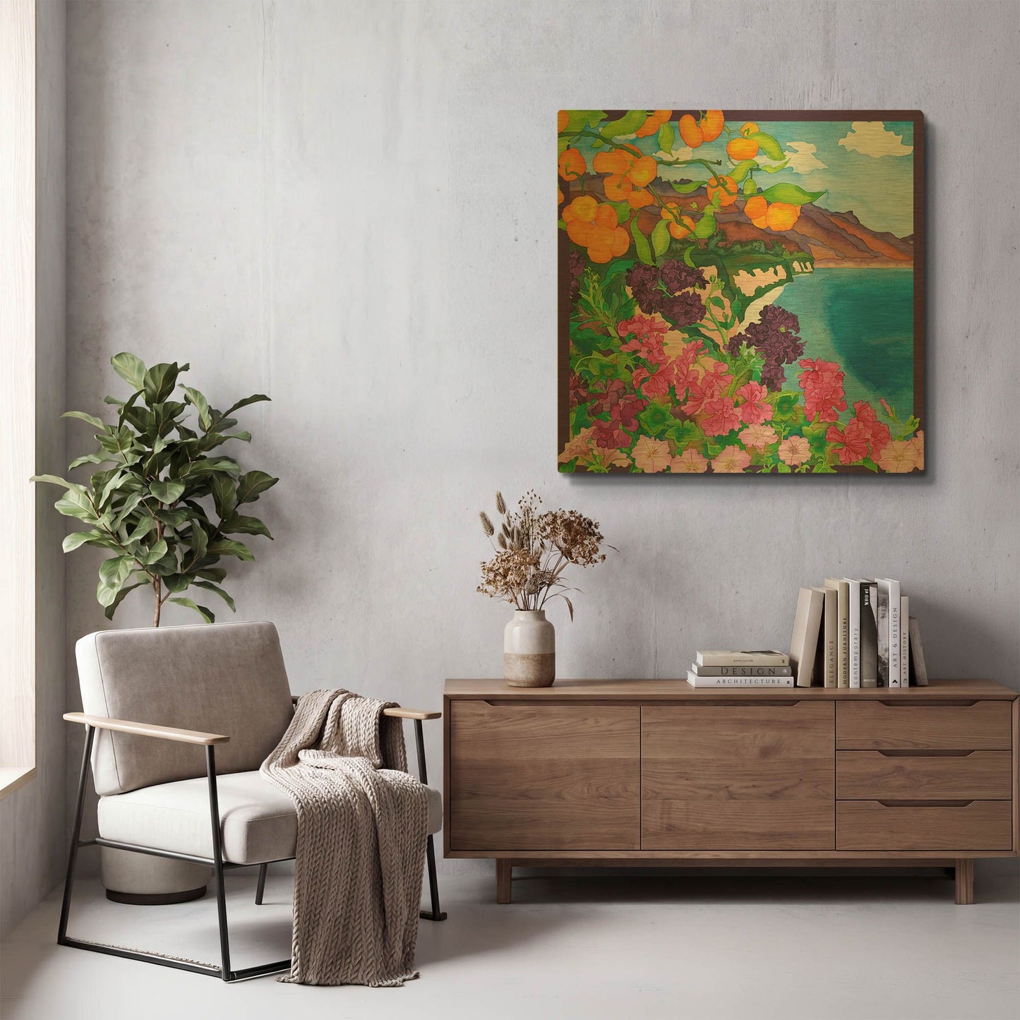 'Delicious Day- Square' By Carissa Luminess Gold Metal Wall Art