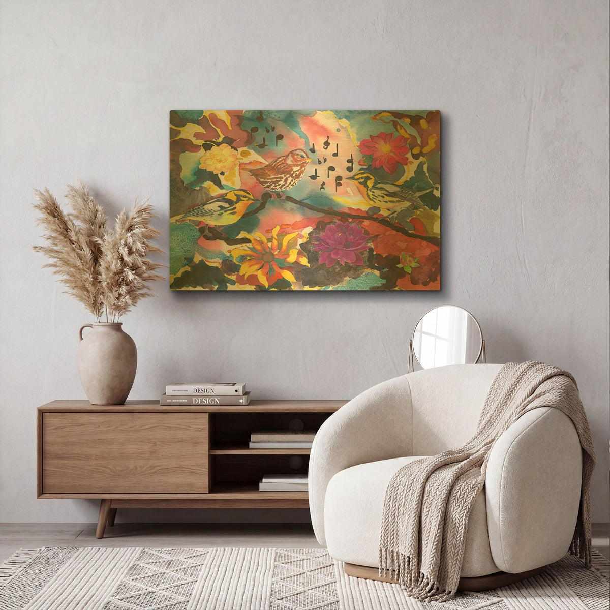 'Three Little Birds' By Carissa Luminess Gold Metal Wall Art