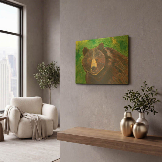 'Bear' By Carissa Luminess Gold Metal Wall Art
